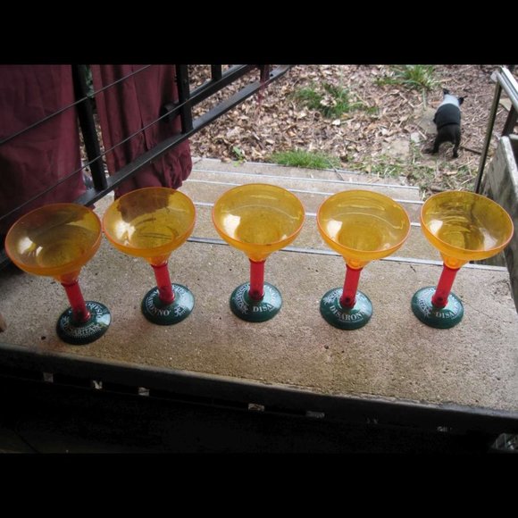 5 DiSarita DiSaranno Amaretto Originale Orange Green Red Plastic Margarita Glass - Picture 2 of 13